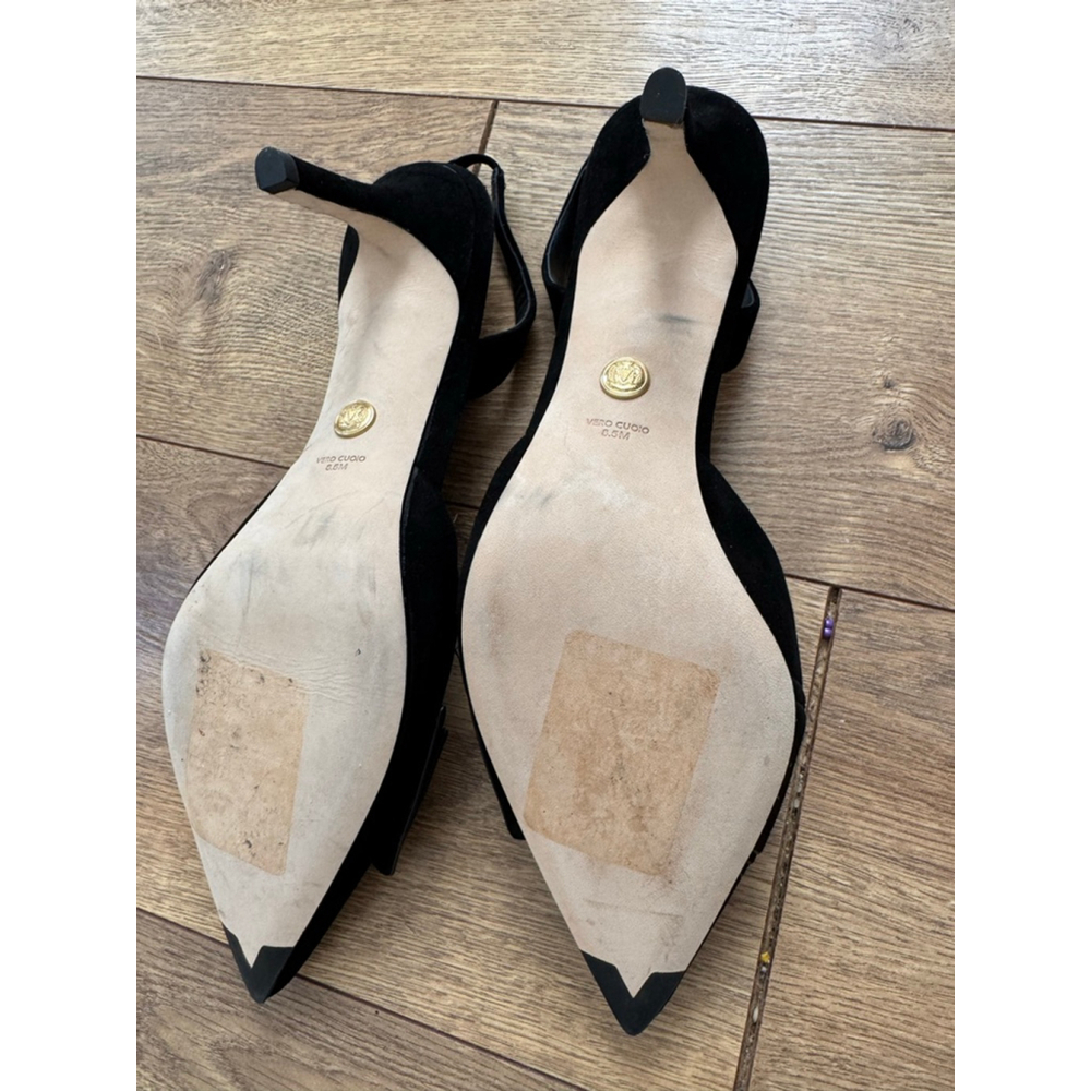 Women's Veronica Beard Black Suede Slingback Heels Size 8.5 - Picture 6 of 7